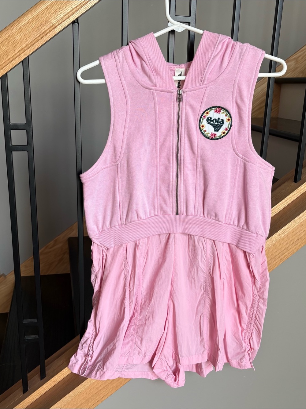 Gola Light Pink Hooded Sleeveless Romper